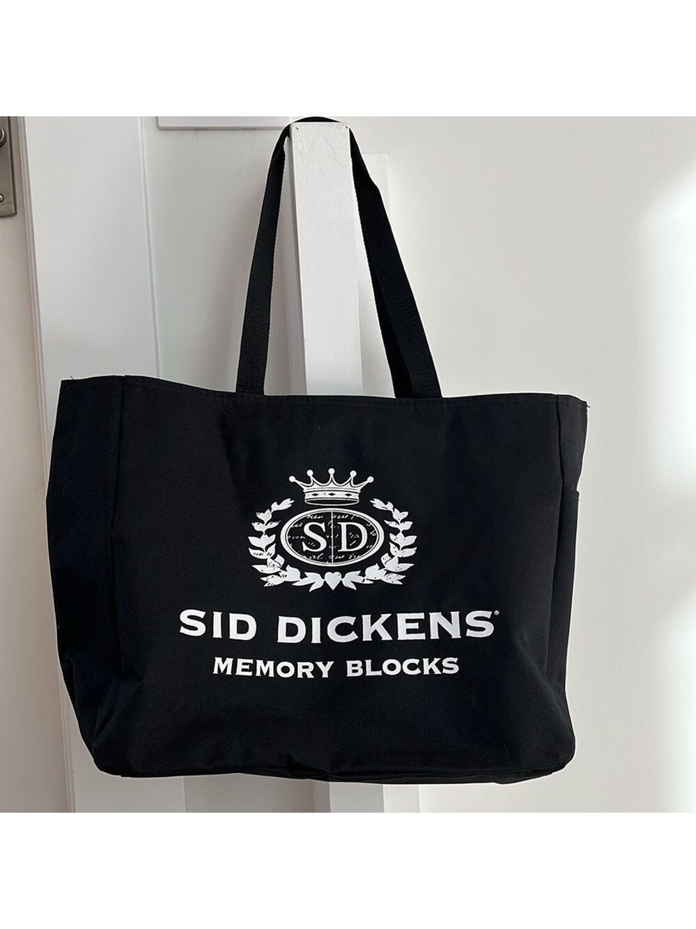 SID DICKENS Memory Blocks Black Tote Bag Heavy Duty Market Shopping Travel Bag